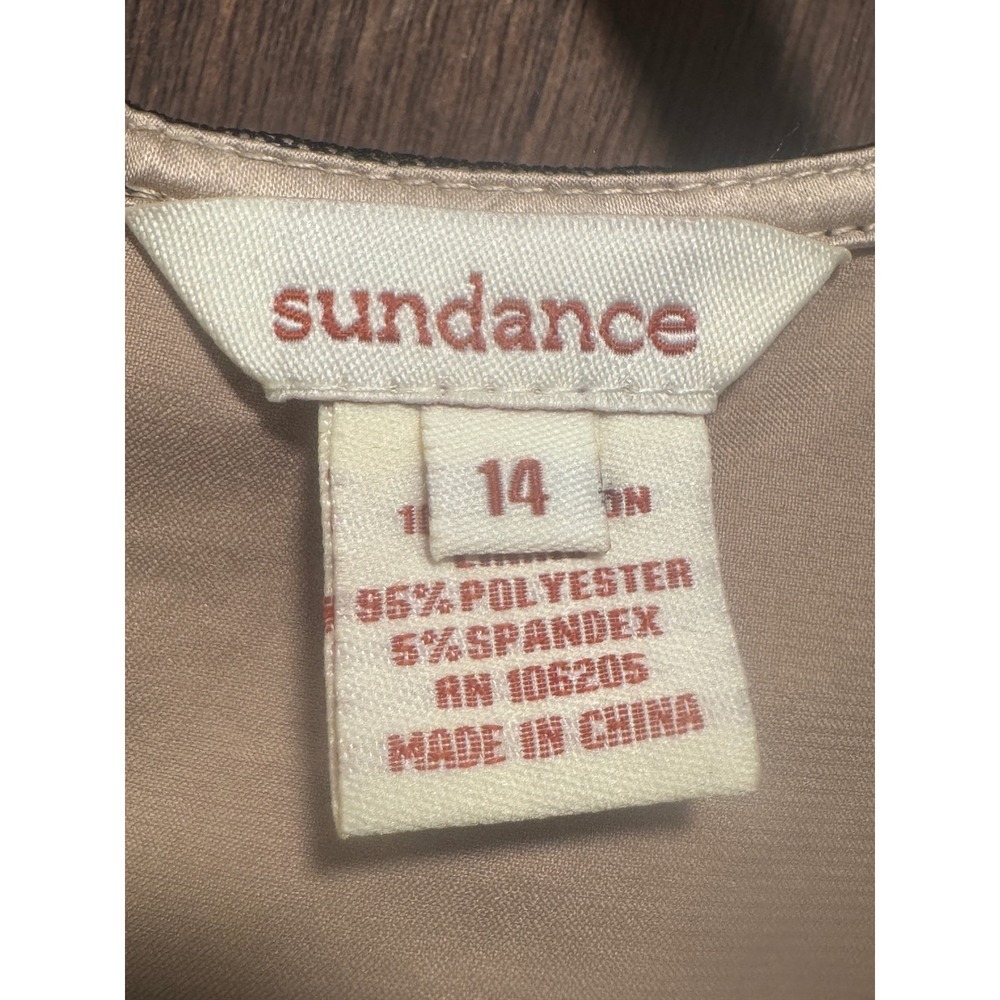Sundance Women Size 14 Embroidered Tulle Midi Dress Champagne Burgundy Floral - Picture 5 of 7